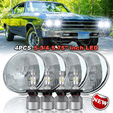 4pcs 5.75 5-34 Led Projector Headlights Hilo Beam For Chevy Bel Air Corvette 4pcs 5.75 5-34 Led Projector Headlights Hilo Beam For Chevy Bel Air Corvette