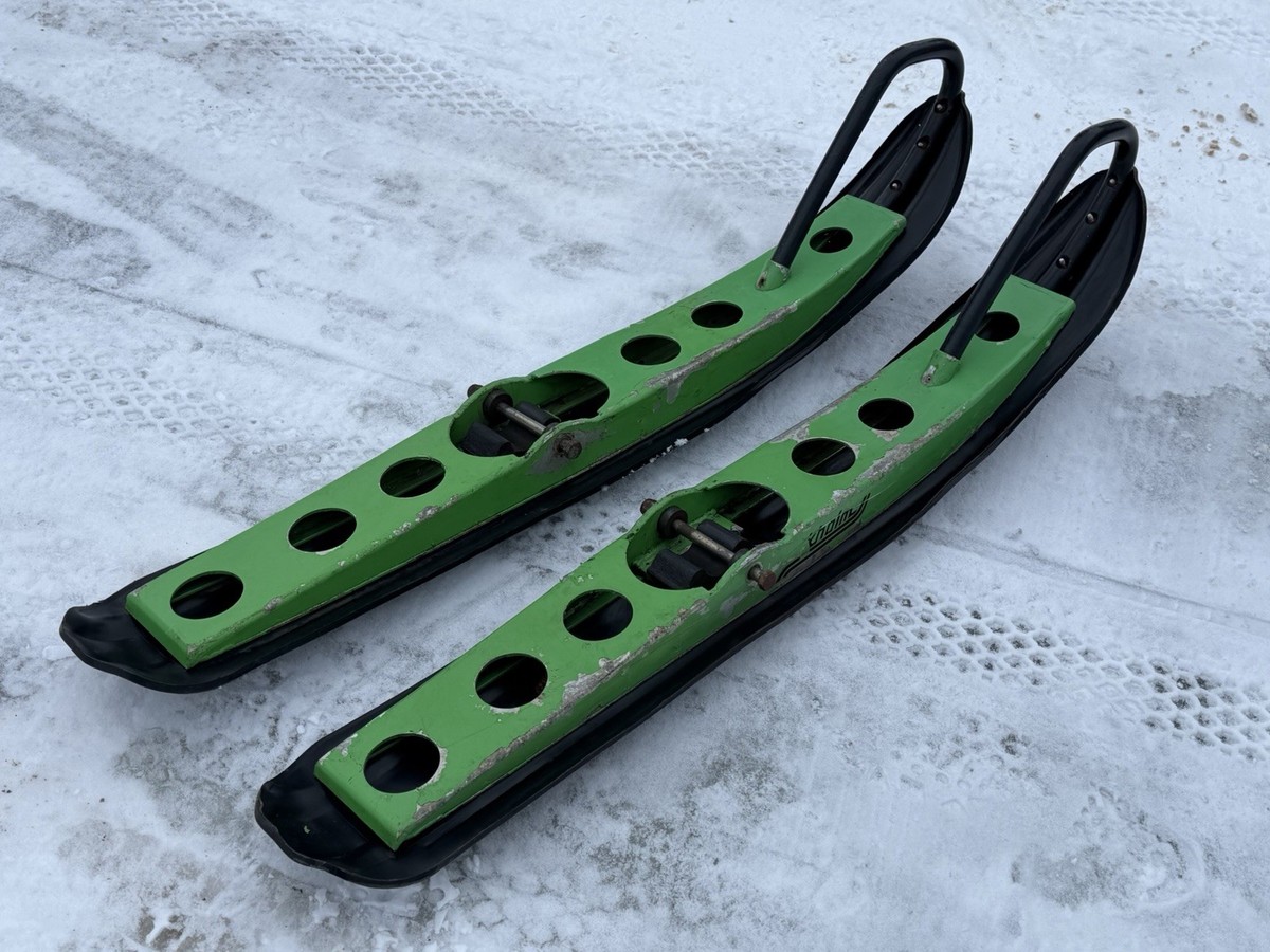 Arctic Cat Elkholm Black Green Plastic Skis ZR ZL ZRT Z WILDCAT