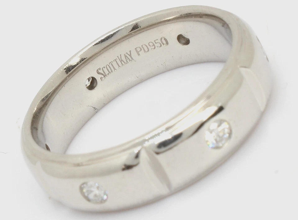 Anel de aliança de casamento SCOTT KAY 6,6 g paládio PD 950 VS/G e 0,30 ctw diamante tamanho 8 - Imagem 4 de 4