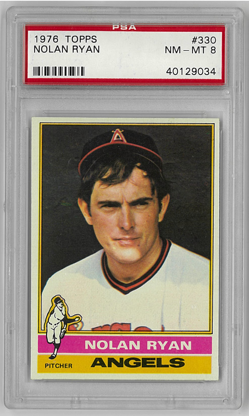 1976 Topps Baseball Card #330 Nolan Ryan HOF California Angels PSA 8 NM-MT