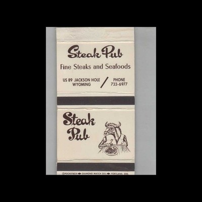 Matchbook Cover Steak Pub Jackson Hole WY