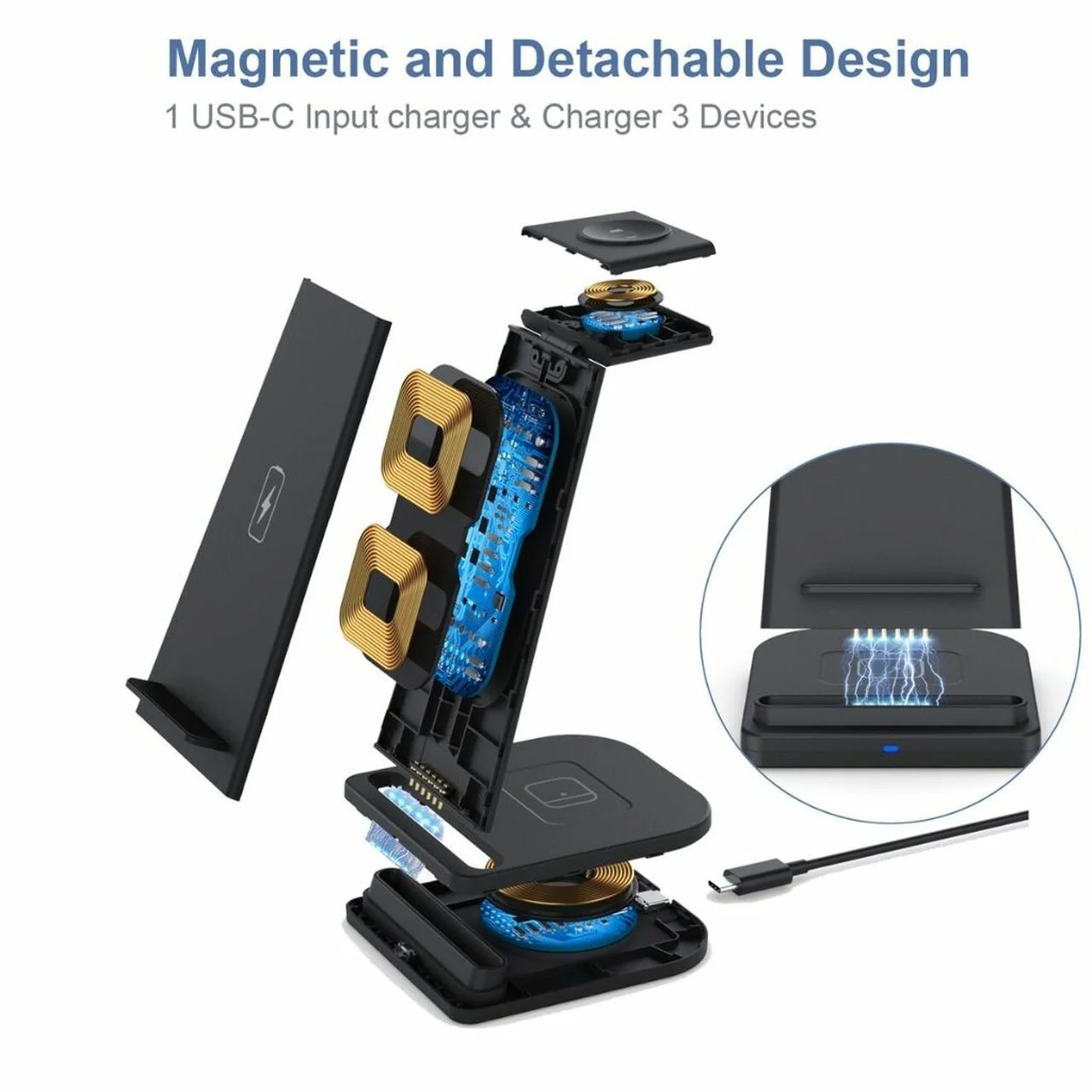 3-in-1 Fast Wireless Charging Stand for Phones, Apple Watch & AirPods image 5
