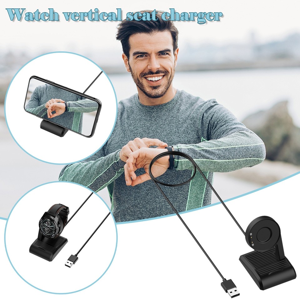 Verticle USB Magnetic Charger Cradle Dock 1M Cable For TicWatch Pro 3 ...