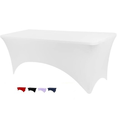 2PK Spandex Fitted Tablecloth Rectangular Stretch Table Cover for Wedding Party