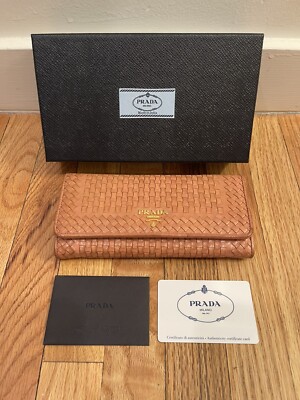 AMAZING Prada Madras Woven Leather Wallet w/ Original Box & Authentication