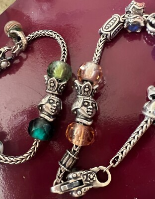 M*様 trollbeads シルバー＋ガラス　　　リトルプリンセス Trollbeads Little Princess~Red/Pink Prism & Red 925S LAA