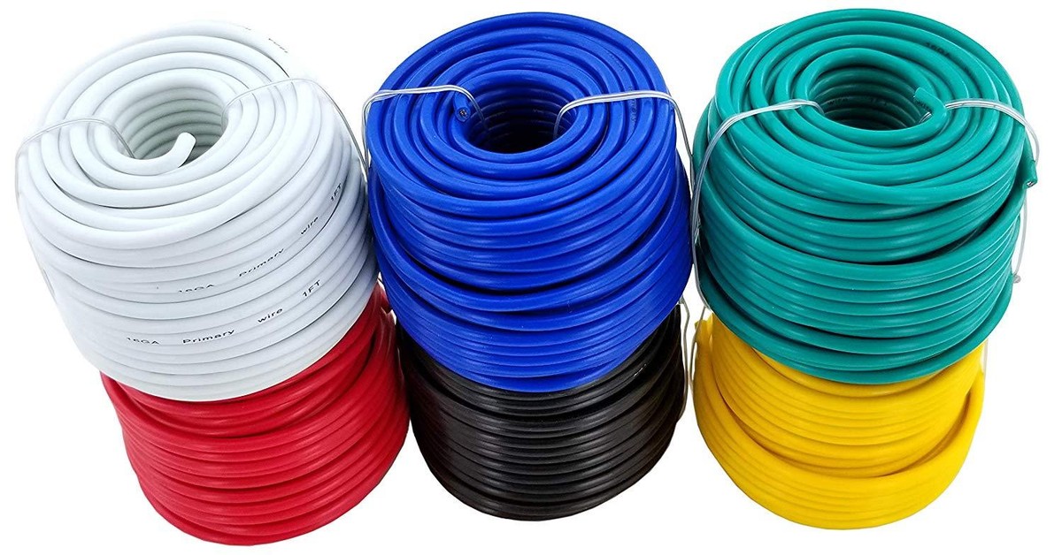 Allarme auto 90' 18 calibro AWG nero rosso giallo bianco Allarme auto 90' 18 calibro AWG nero rosso giallo bianco