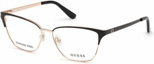 GUESS GU2795 001 Black Metal Optical Cat Eye Eyeglasses Frame 54-14-140 GU 2795