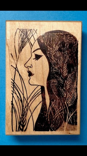 NEW! BEAUTIFUL WOMAN by Don Blanding 1994 Rubber Poet exotic profile wheat flowe
