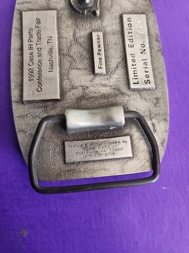 VTG 1992 J.I. Case Fine Pewter Limited Edition No. 537 Belt Buckle - Picture 4 of 4