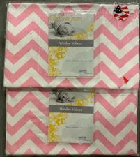 GLENNA JEAN SWIZZLE PINK WINDOW VALANCE Set of 2 