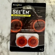 BICYCLE SPOKE LIGHTS NITE IZE SEE'EM RED MINI LED - NEW