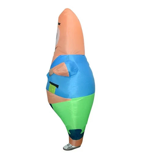 SpongeBob Patrick Star Inflatable Costume Cosplay Funny Blow Up Suit Party Dress - Picture 9 of 12