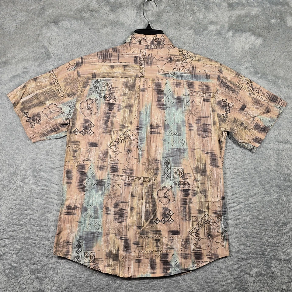 Camisa David Taylor Para Hombre Mediana Floral Tropical Hawaiana Abotonada Manga Corta Foto 2 de 4