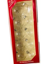 Clear Glass Christmas Tree Ornaments Holiday Time 10 pieces with original box