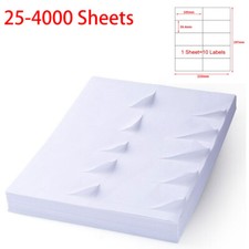 100-4000 Sheets 2" x 4" Shipping Address Labels for Laser Ink Jet Adhesive 10 UP