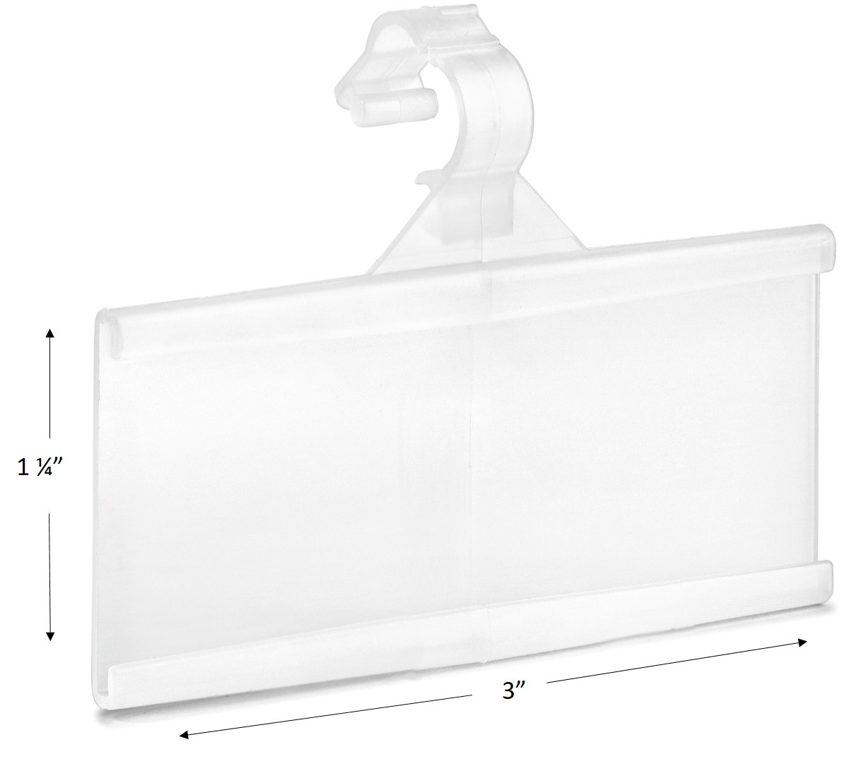 Pack of 100 Plastic Wire Shelf Label Holder, Sign and Ticket Holder