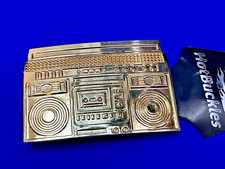 Rebel Revolutions Retro Gold Tone Ghetto Blaster / Boom Box Belt Buckle