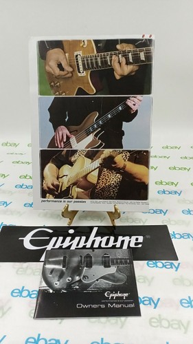 Epiphone Guitars Poster 23x16 +Bumper Sticker + Manual NEW case candy - Picture 3 of 8