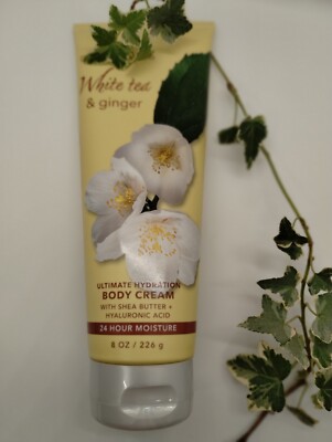 Bath & Body Works White Tea & Ginger  Body Cream Shea Butter 8 oz BRAND NEW, 