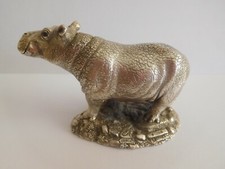 COUNTRY ARTISTS SILVER 1993 HALLMARKED FIGURE OF A HIPPOPOTAMUS