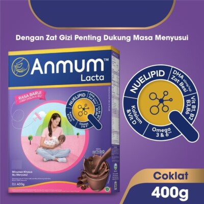 Anmum Lacta Chocolate Milk Powder 400g - Breastfeeding Mother's Milk US Free Tax