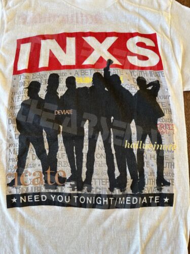 VINTAGE 1987/88 INXS Need You Tonight/Mediate Concert T-Shirt - Size S - Unworn - Picture 2 of 4