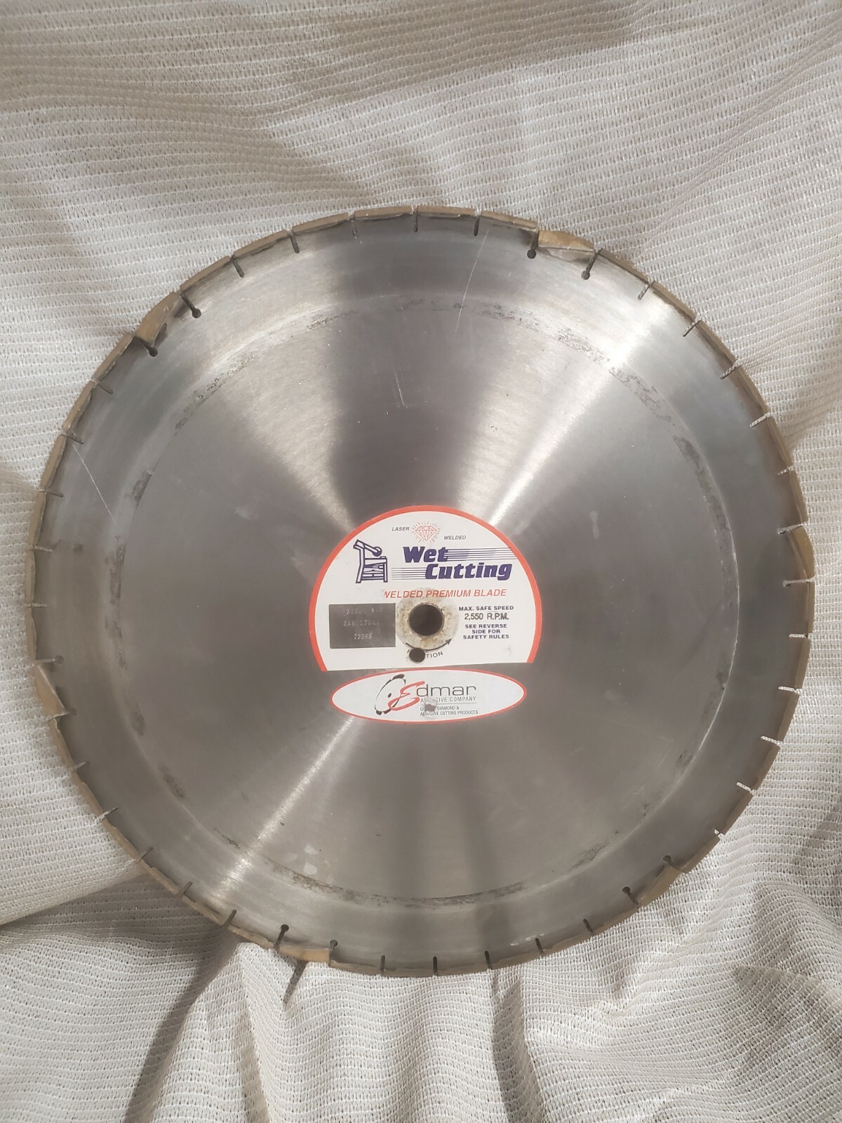 Edmar 24" LASER WELDED Premium Diamond Concrete wet Saw Blade 1