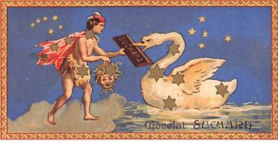 Chromos - COR14208 - Suchard chocolate - women - swan - about 10x5 cm - in l
