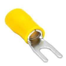 100 Spade Fork Terminal Connector Vinyl Yellow 12-10 GA AWG Gauge 6 Speaker