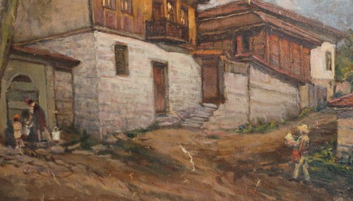Nikola Radomirov (1891- 1969) Antikes Ölgemälde Landschaft signiert - Bild 11 von 15