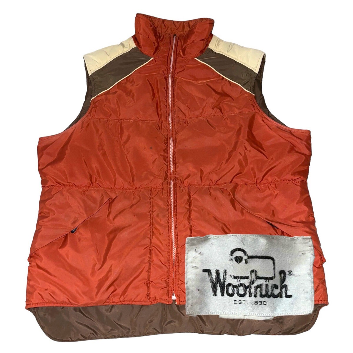 Vintage Woolrich Puffer Vest 60s 70s Color Block Multi Color Men's