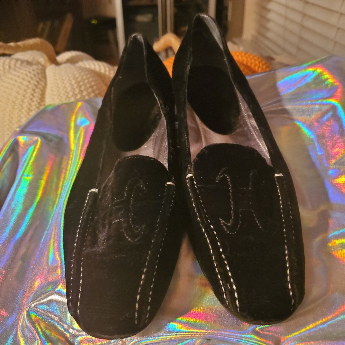 Cole Haan Black Velvet Loafers Beautiful vintage black velvet Cole haan loafers. In... | Depop main image 4