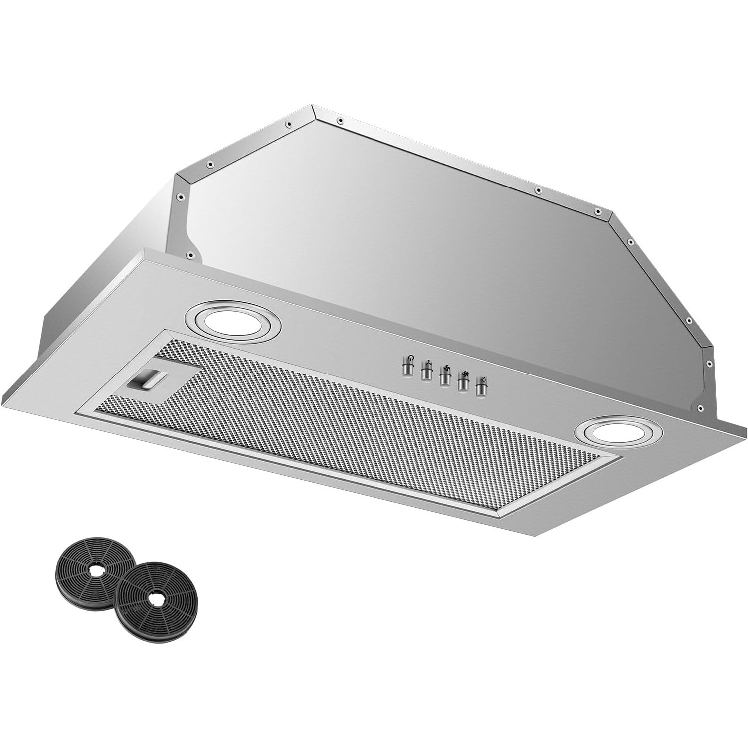 Hotte aspirante 300m³/h KICHPOWER 52 cm avec triple filtre à graisse lavable et mode recyclage
