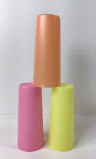 Vintage Tupperware Tumbler Cups Lot of 3 Pastel Colors 16 oz. Stackable 107