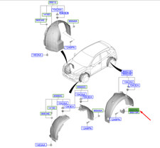 Garde-boue arrière gauche HYUNDAI KONA Electric MK1 86841K4000 NEUF ORIGINE