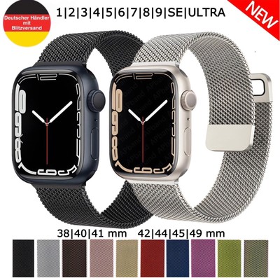 Magnet Armband Milanaise für Apple Watch 1-6 7 8 9 SE ULTRA Edelstahl iWatch Uhr