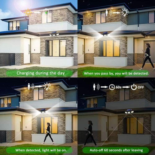 Solar Motion Sensor Lights Outdoor 74 LED Solar Security Lights Outdoor(2 Pack) - Picture 3 of 6
