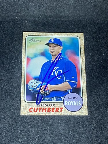 Cheslor Cuthbert 2017 Topps Heritage #132 Kansas City Royals Auto Signed Card