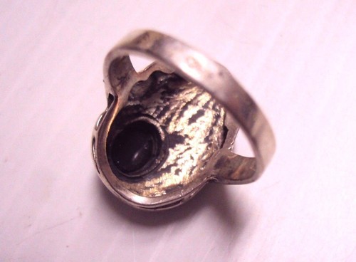 Vintage 925 Sterling Silber Markasit Vogel Ring mit schwarzem Onyx Körper Gr. 8-3/4 Spaß - Bild 12 von 12