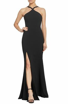 dress the population brianna Dress the Population Brianna Halter Mermaid Dress Blue Formal Prom NWT Size: L