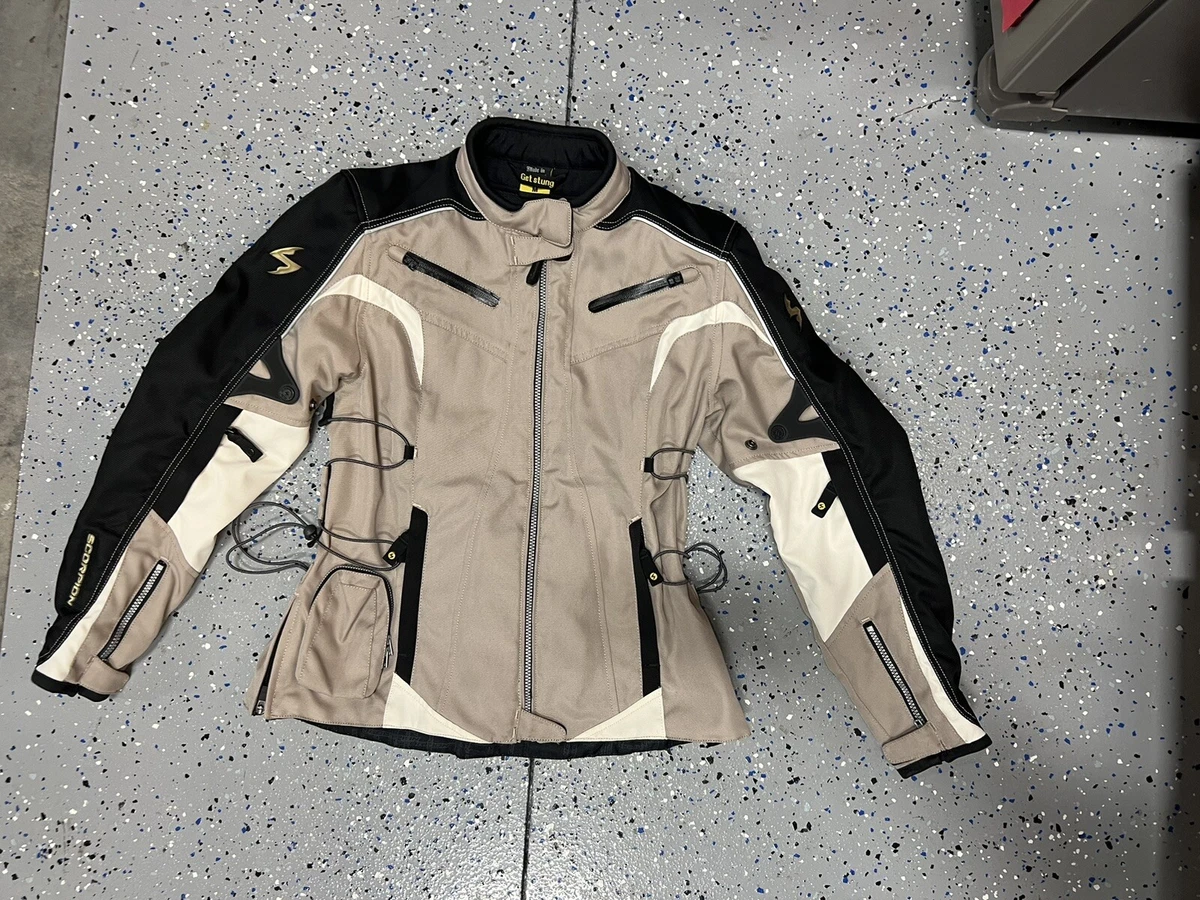 Scorpion Motorcycle Jacket Exo Skeletal Padded Tan Black Get Stung