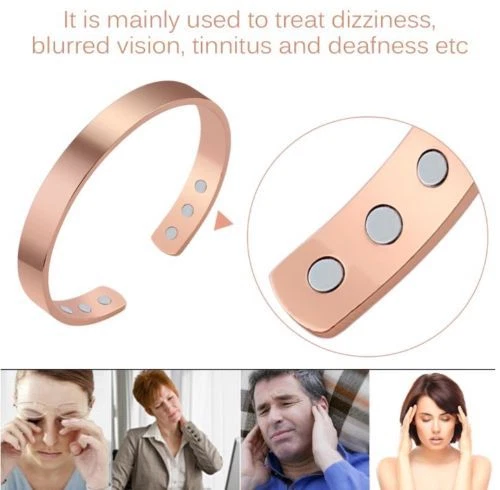 Bracciale magnetico rame artrite dolore energia UOMO DONNA BRACCIALE REGOLABILE NUOVO US - Foto 3 di 13