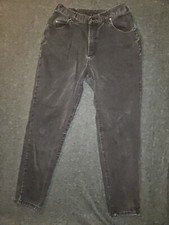 Vintage LEE Tapered Jeans Women's 14 Medium High Rise Faded Black 90's Preppy