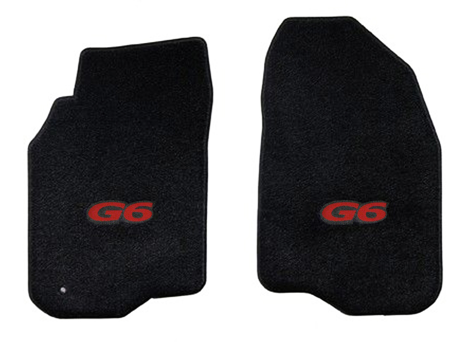 NEW! 20052008 Black Front Floor Mats Pontiac G6 4 door w/ Embroidered Logo Red eBay