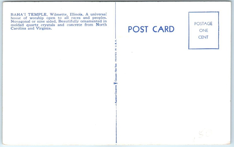 Postcard The Baha'i Temple Wilmette, Illinois eBay