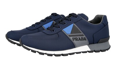 PRADA Nylon PRAX Matchrace Sneaker - 4E3198 - Oltremare Navy - NEU -  10,5 44,5