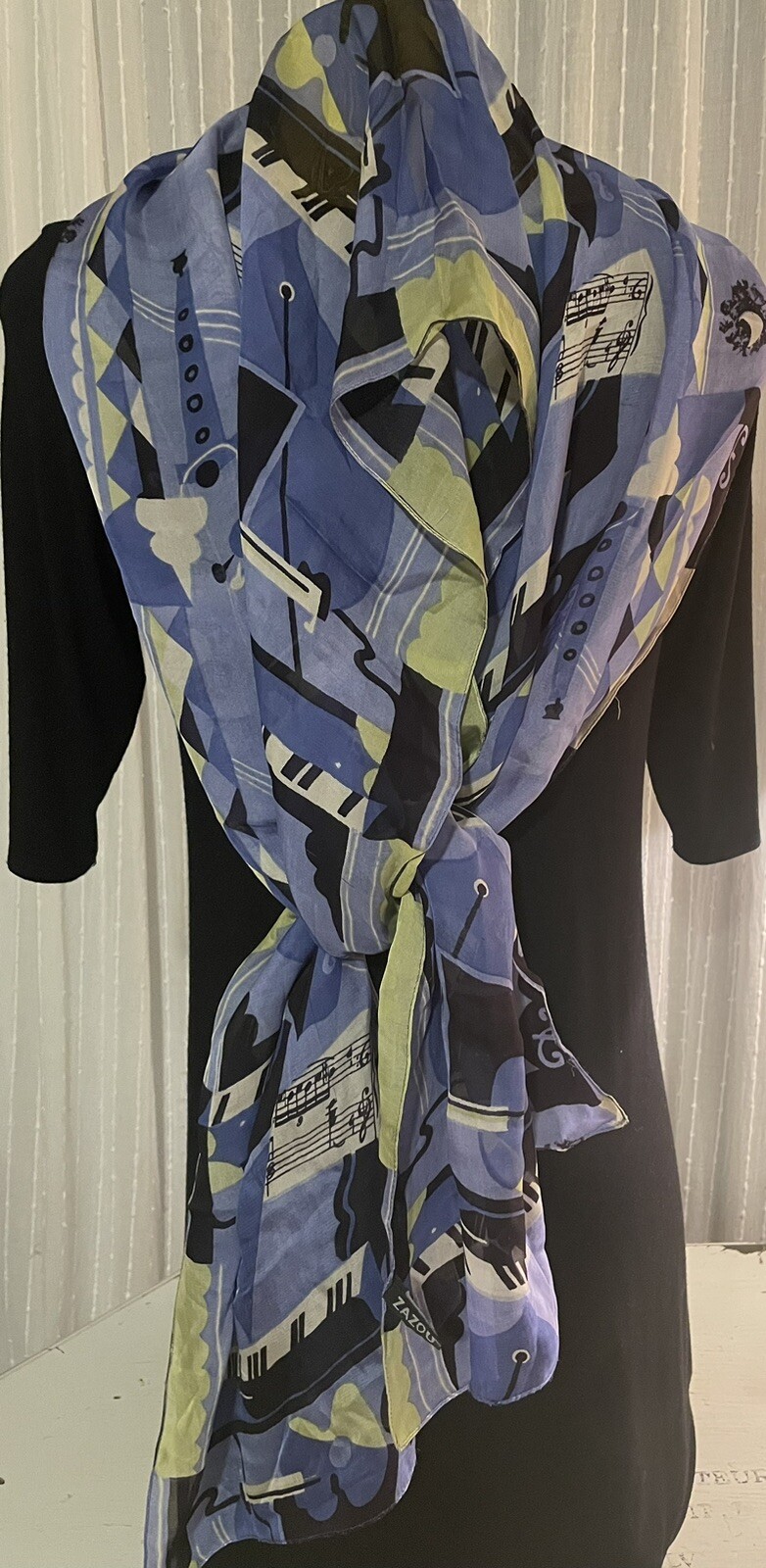 ZAZOU Rayon Music Piano Theme Long Scarf eBay