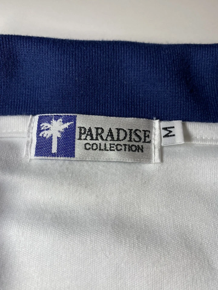 Vintage Golf Polo Shirt M St Martin All Over Print Pocket Contrast Polo - Image 4 of 4