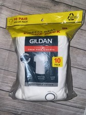 New Gildan Men  s 10 Pack Crew Neck White T-Shirts Small